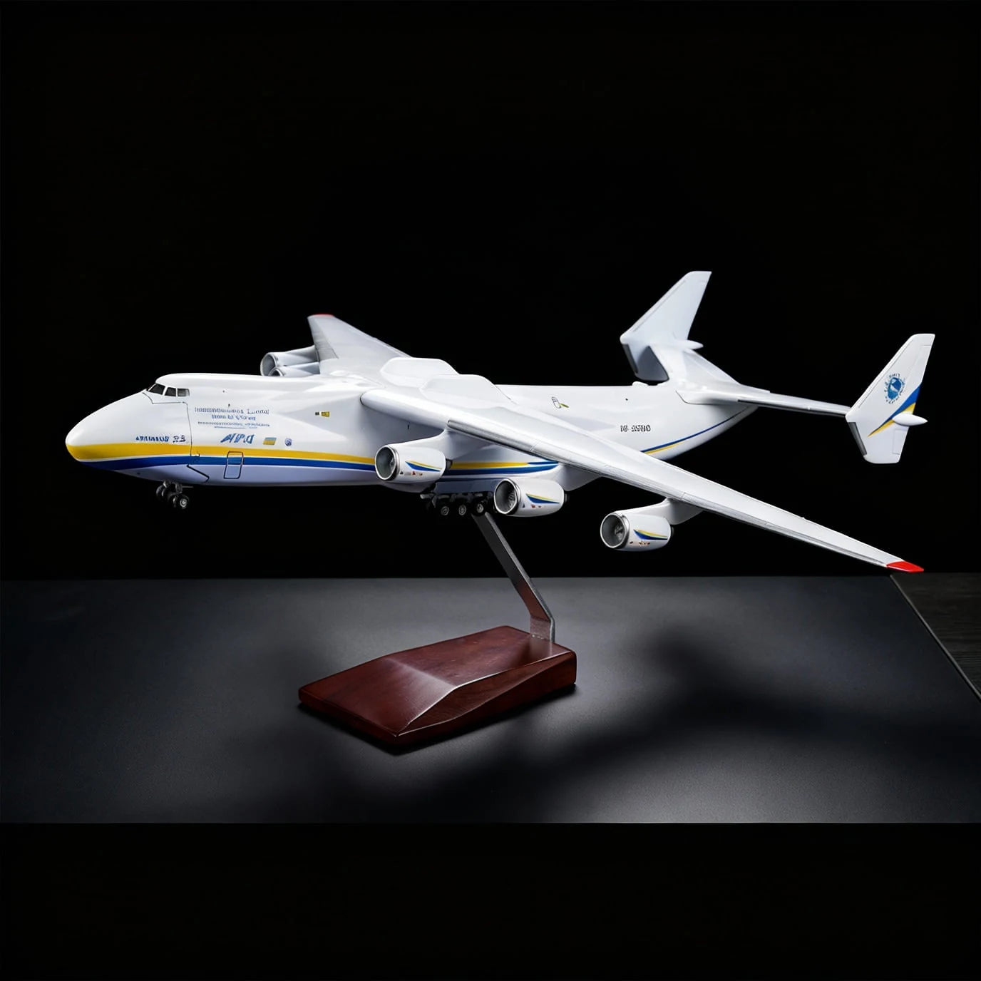 Antonov An-225 Mriya model aircraft 1:200 scale on display stand