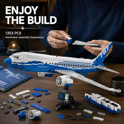 Maquette du Boeing 787 Dreamliner en briques de 1 353 pièces.