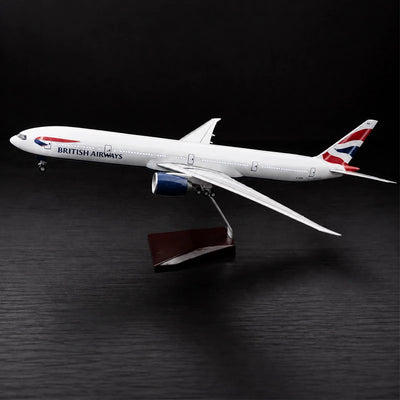 British Airways Boeing 777 model airplane in 1:157 scale with LED cabin lights