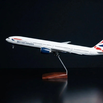 British Airways Boeing 777 model airplane in 1:157 scale with LED cabin lights