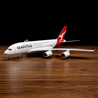 large scale Qantas A380 model airplane 1:160 with built-in LED lights detailed aircraft display model