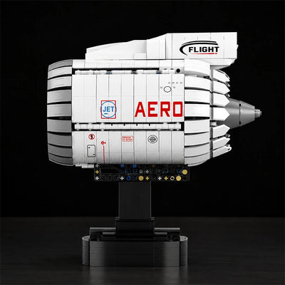 Side view of the 1813-piece aircraft turbofan engine model