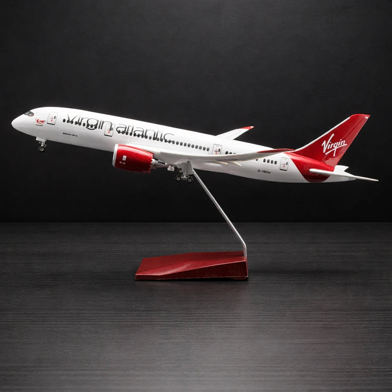 Virgin Atlantic Boeing 787-9 Dreamliner model aircraft 1:130 scale on display stand